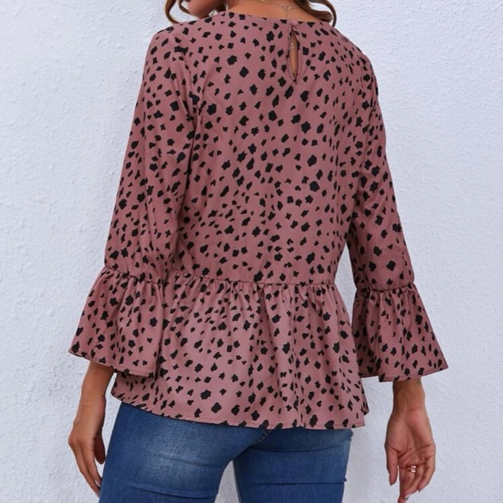 🔥LAST CHANCE🔥Confetti Crush Peplum Top - Picture 3 of 4